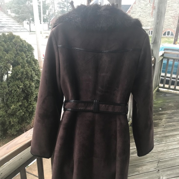 NWOT Ellen Tracy Coat Belted in Brown - Picture 2 of 8